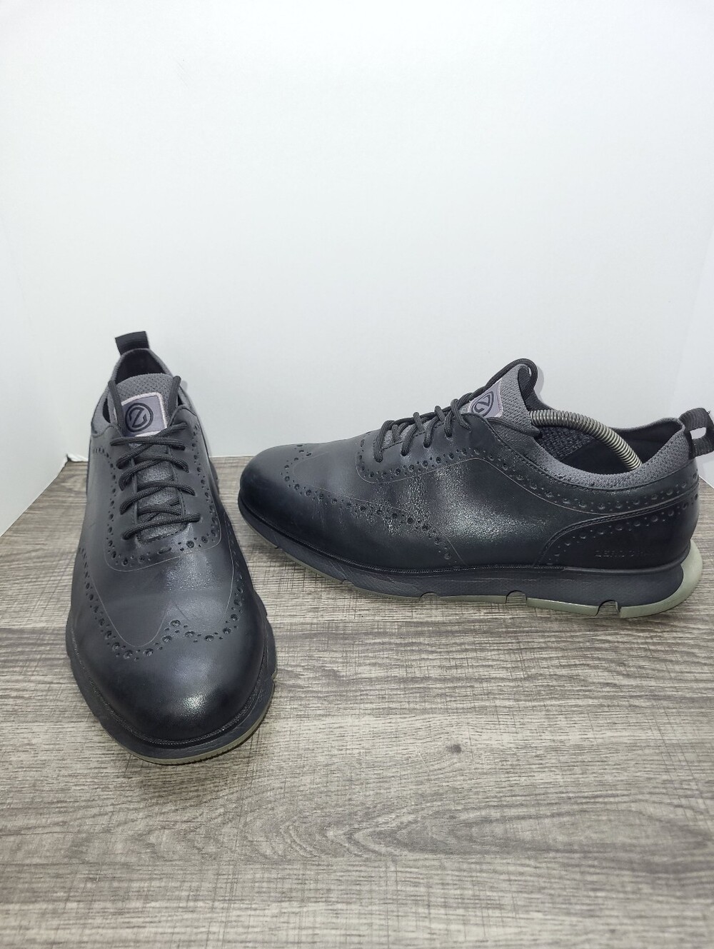 Cole Haan Black Zerogrand Wingtip Oxford Shoes Mens Size 10.5 Wide